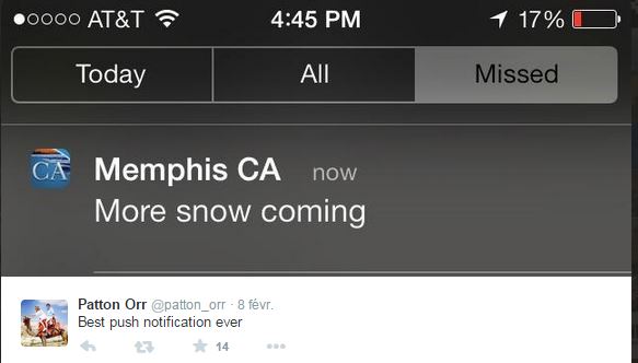 alert notification snow